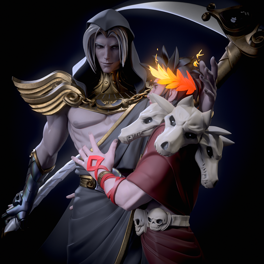 Thanatos and Zagreus from Hades Fan-Made Model by GrayKolori - LIMITED EDITION (Commission for Sara Mari) - Sephiknot