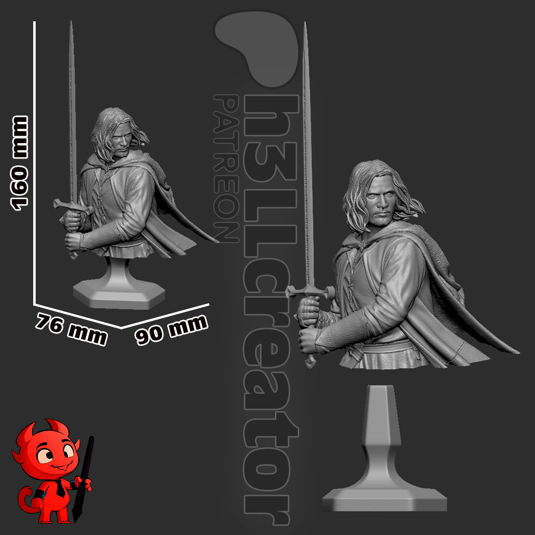 LOTR Aragorn Garage Kit | Fanmade Model | The heir | 3D Printed - Sephiknot
