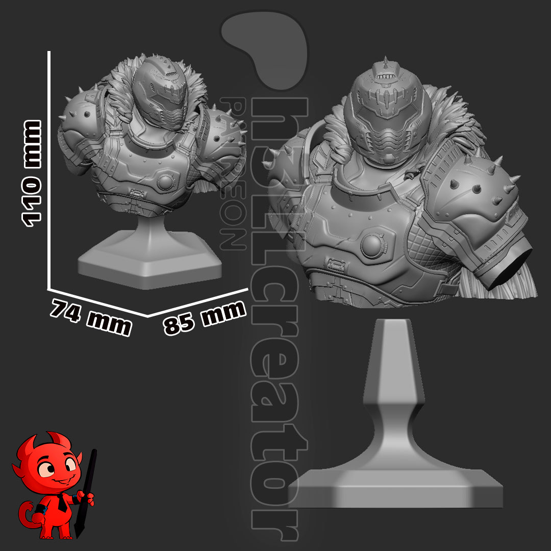 Doomguy Garage Kit | Fanmade Model by h3llCreator | Doom | 3D Printed - Sephiknot