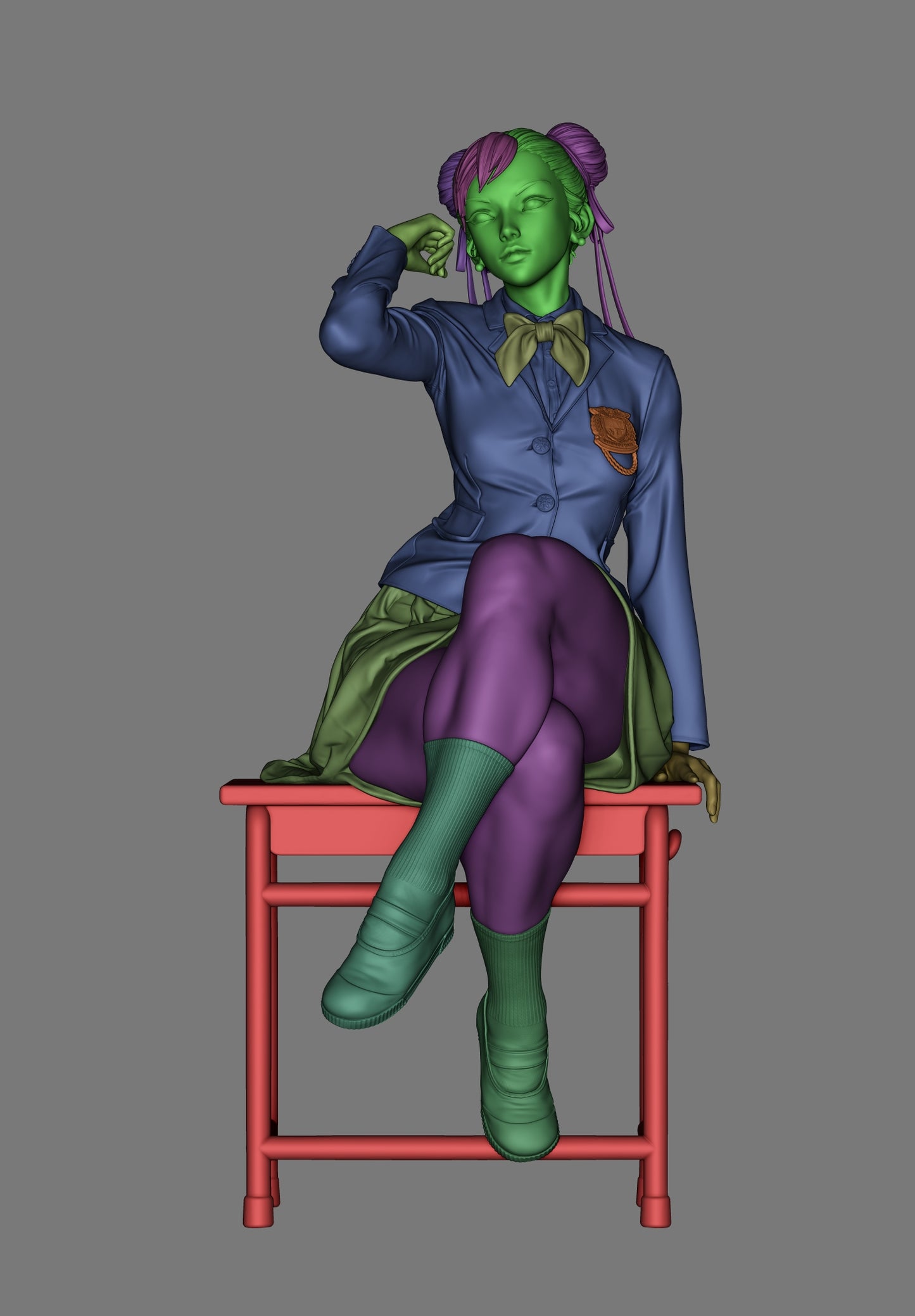 School Girl Chun-Li from Street Fighter Fan-Made Model by CA3D