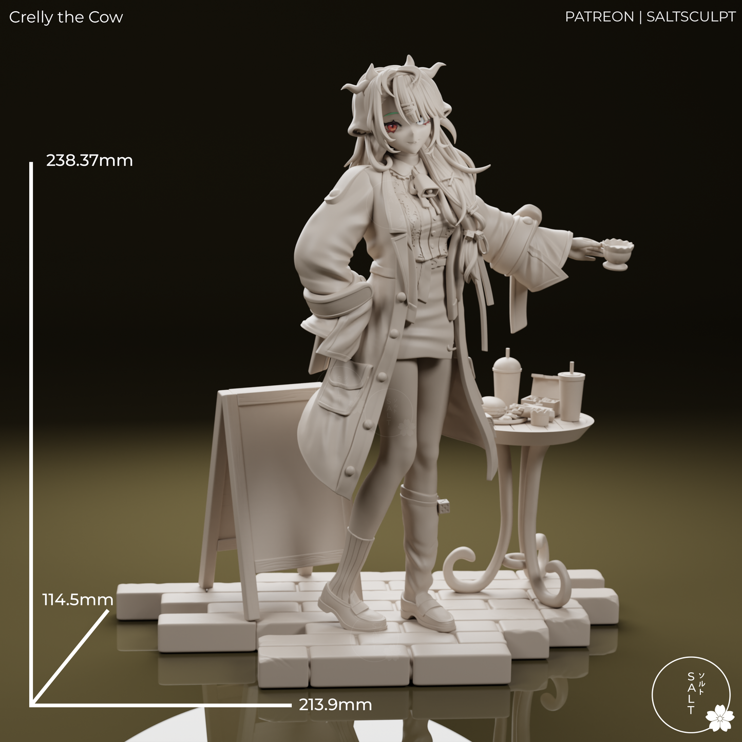 Crelly the Cow by SaltSculpts | High Quality Resin Print | Painted Commissions available!
