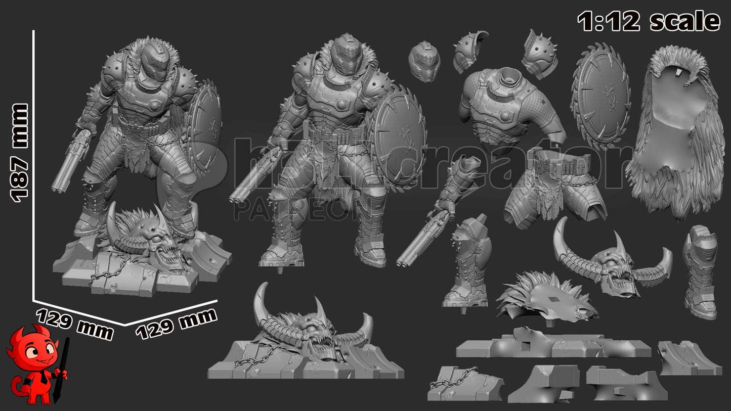 Doomguy Garage Kit | Fanmade Model by h3llCreator | Doom | 3D Printed - Sephiknot