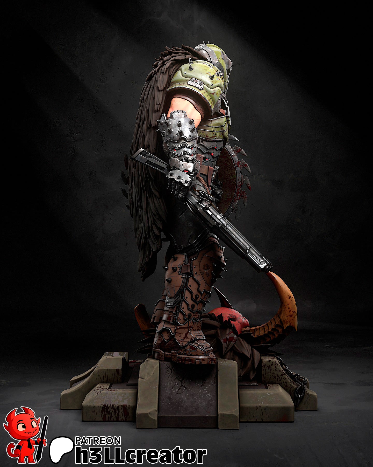 Doomguy Garage Kit | Fanmade Model by h3llCreator | Doom | 3D Printed - Sephiknot