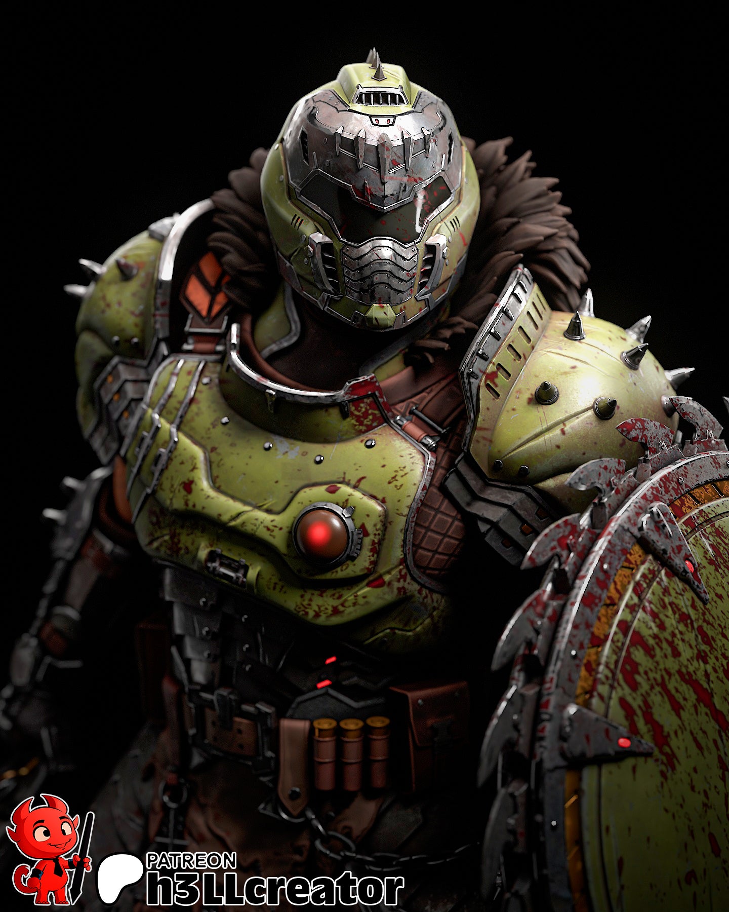 Doomguy Garage Kit | Fanmade Model by h3llCreator | Doom | 3D Printed - Sephiknot