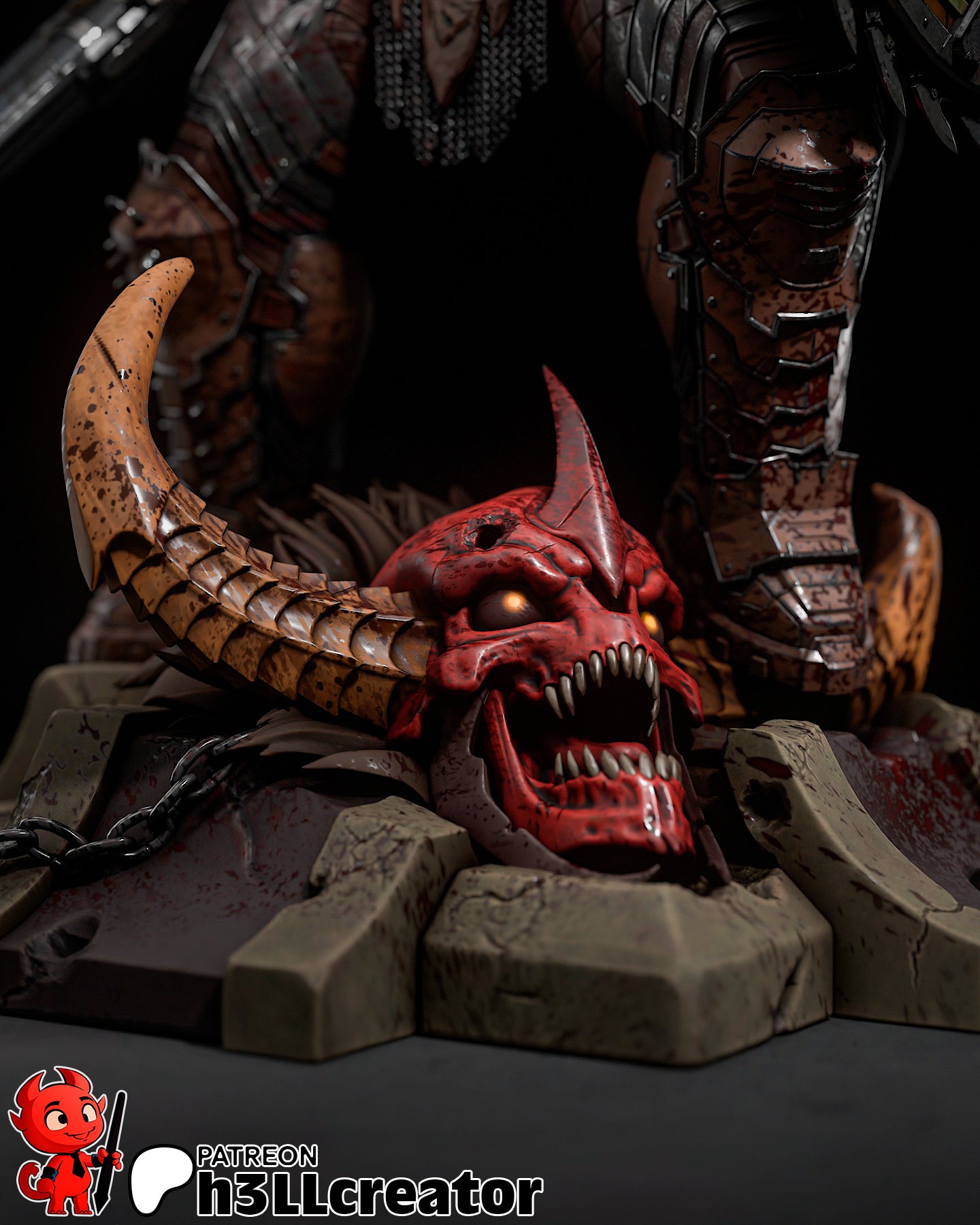 Doomguy Garage Kit | Fanmade Model by h3llCreator | Doom | 3D Printed - Sephiknot