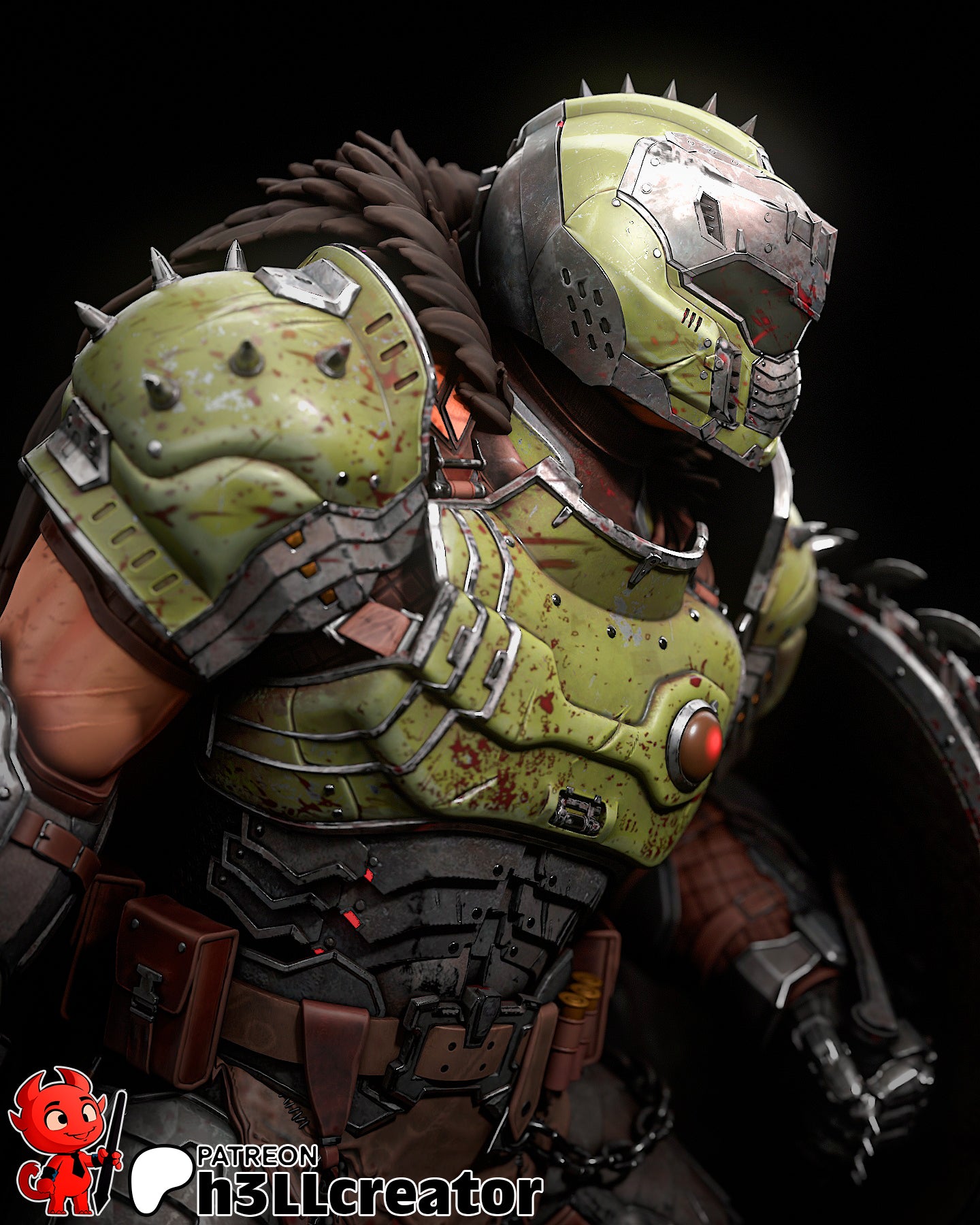 Doomguy Garage Kit | Fanmade Model by h3llCreator | Doom | 3D Printed - Sephiknot