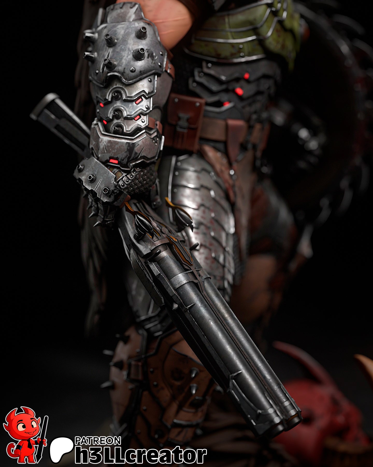 Doomguy Garage Kit | Fanmade Model by h3llCreator | Doom | 3D Printed - Sephiknot