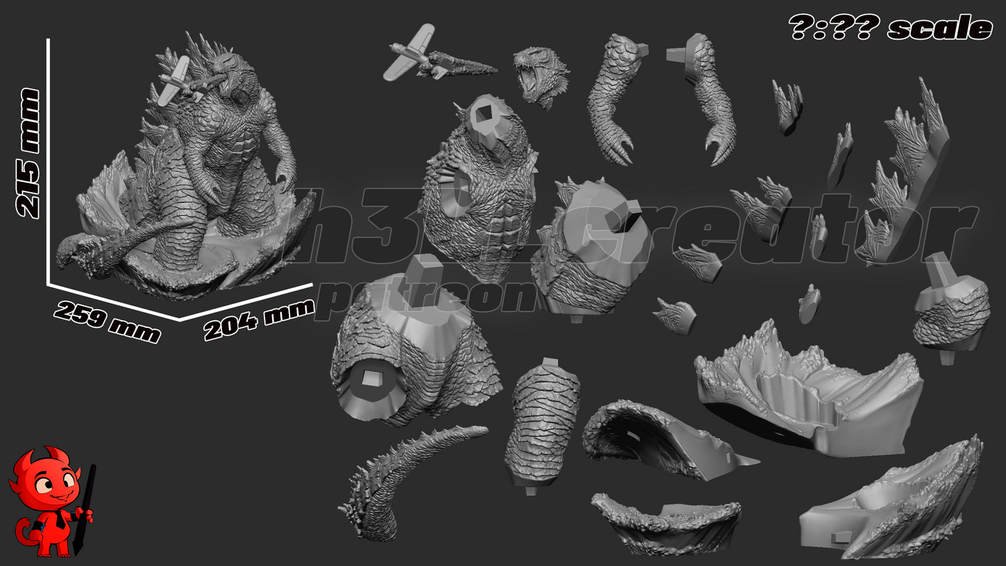 Godzilla by h3ll creator | High Quality Resin Print | Painted Commissions available!