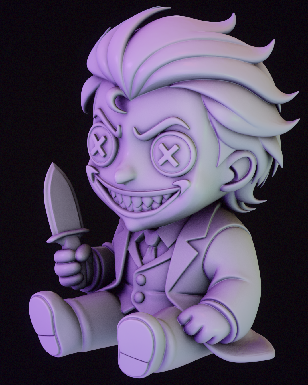 Plush Joker by Skullpture | High Quality Resin Print | Painted Commissions available! - Sephiknot