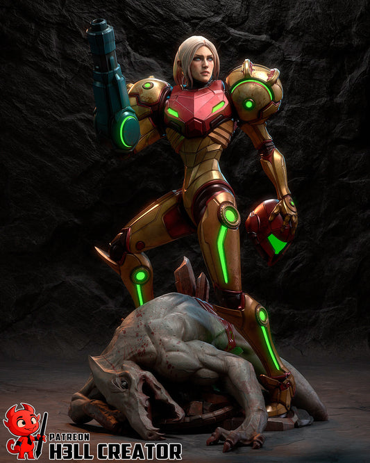 Samus from Metroid by h3ll creator | High Quality Resin Print | Painted Commissions available! - Sephiknot