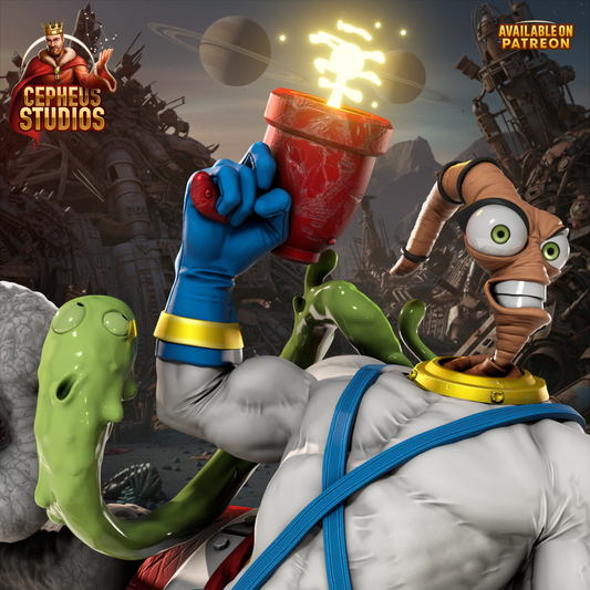 Earthworm Jim by Cepheus | High Quality Resin Print | Painted Commissions available! - Sephiknot