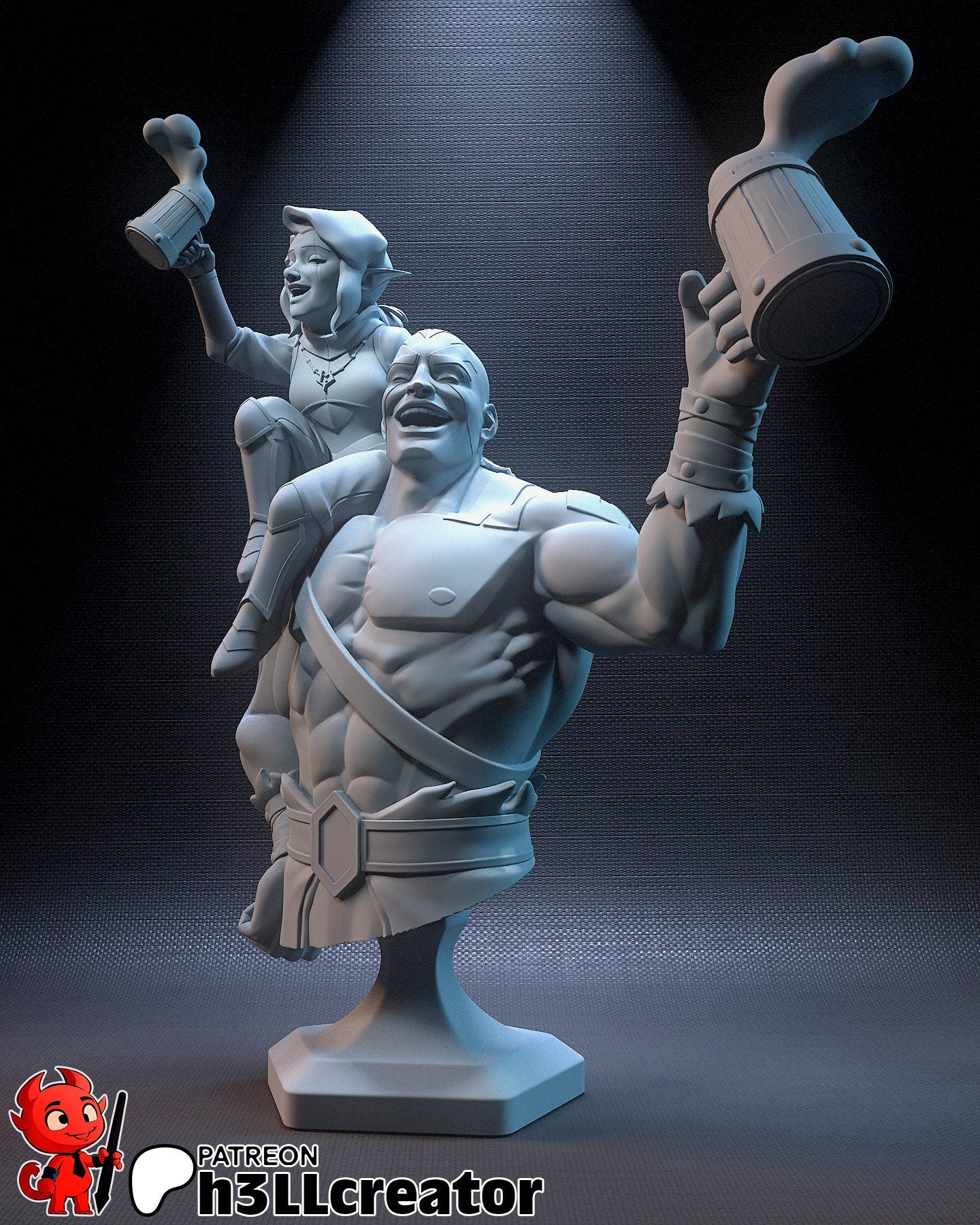 Cleric and Barbarian Garage Kit | Fanmade Model | Westruuns best friends | 3D Printed