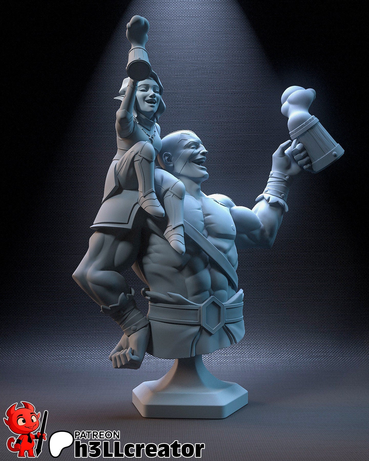 Cleric and Barbarian Garage Kit | Fanmade Model | Westruuns best friends | 3D Printed