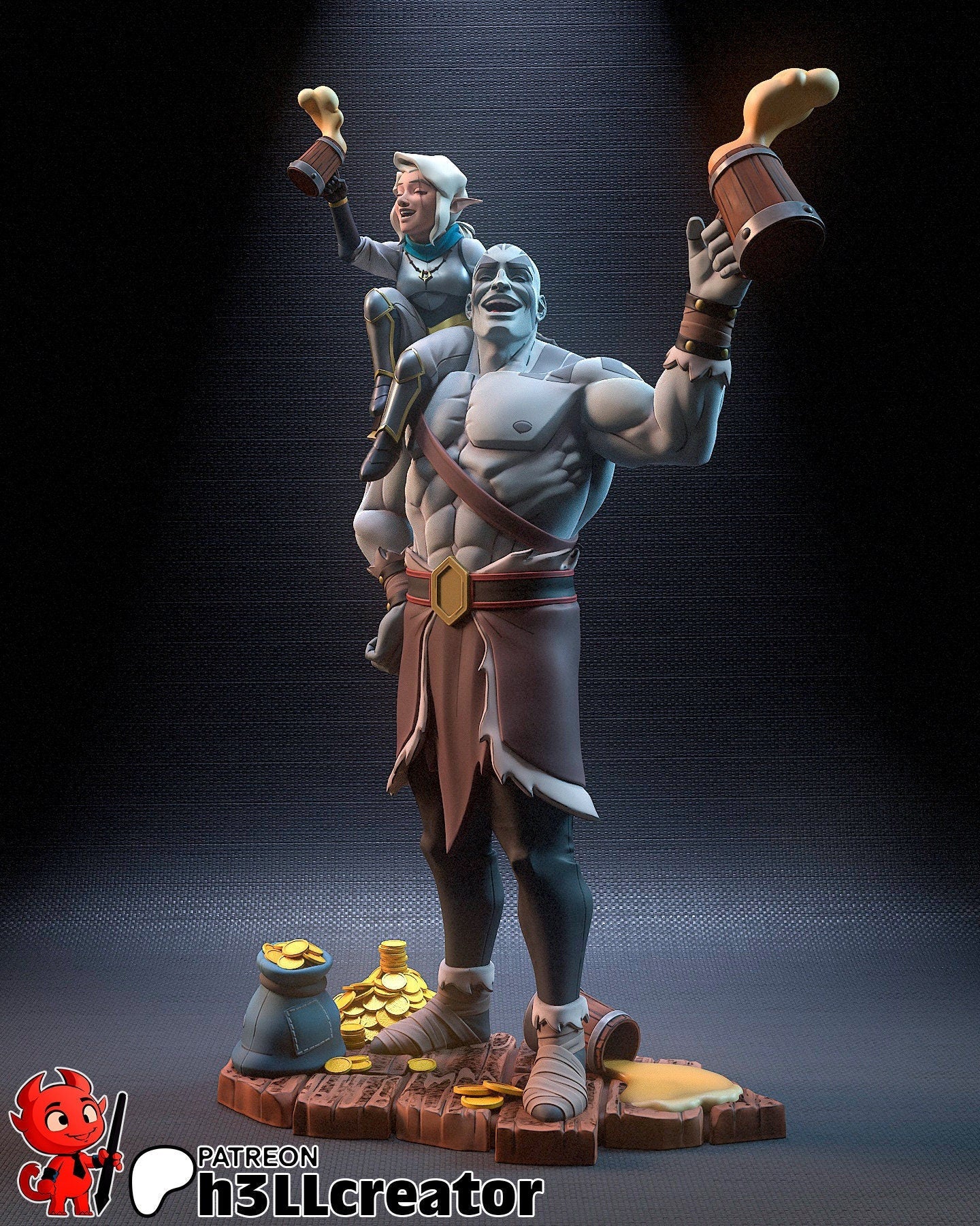Cleric and Barbarian Garage Kit | Fanmade Model | Westruuns best friends | 3D Printed
