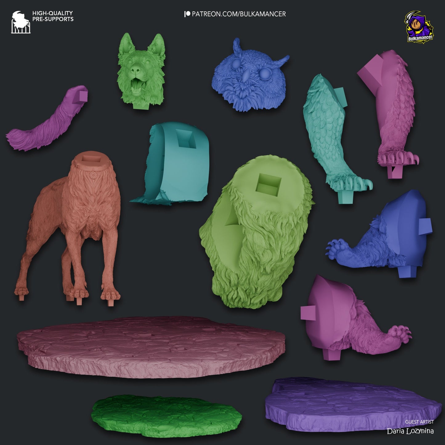 Baldurs Gate 3 Scratch & Owlbear Garage Kit | Fanmade Model by Bulkamancer | Camp Pets | 3D Printed
