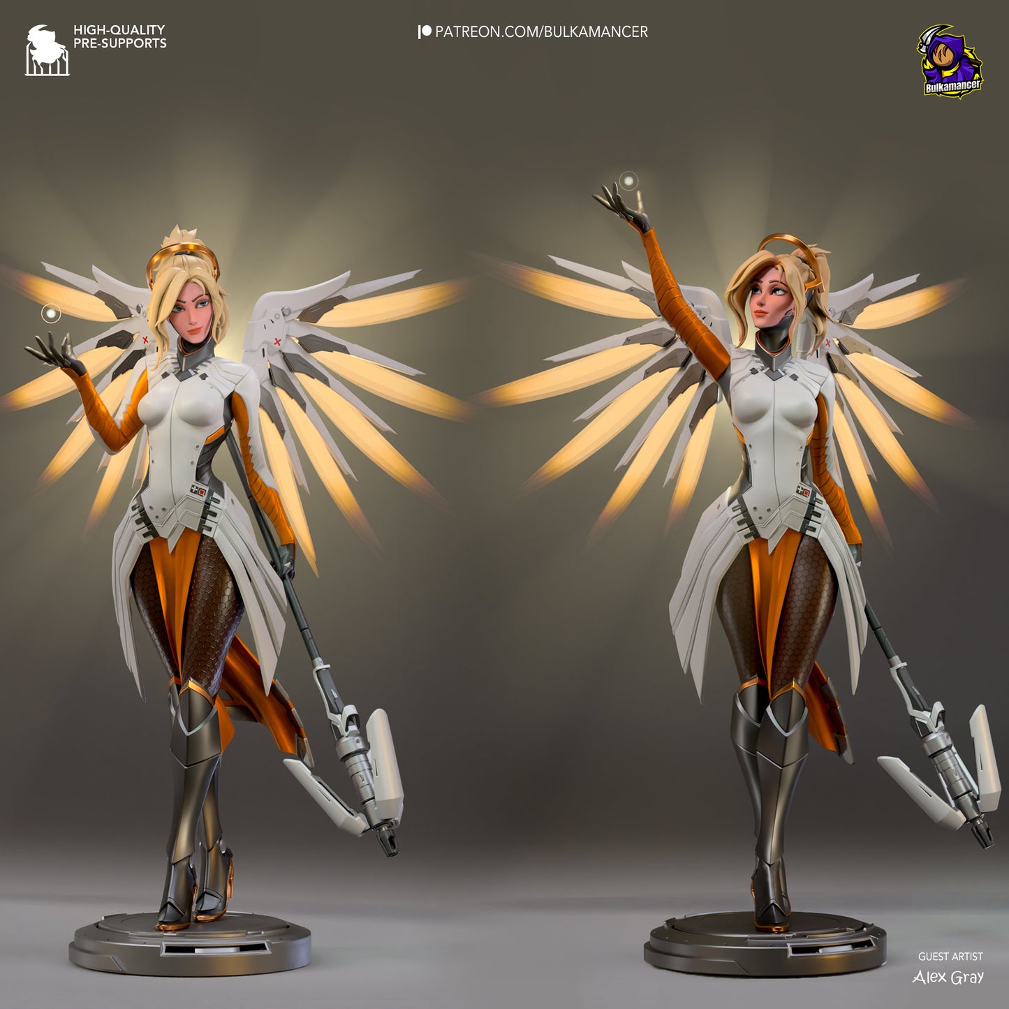 Overwatch Mercy Garage Kit | Fanmade Model by Bulkamancer| Angelic healer | 3D Printed