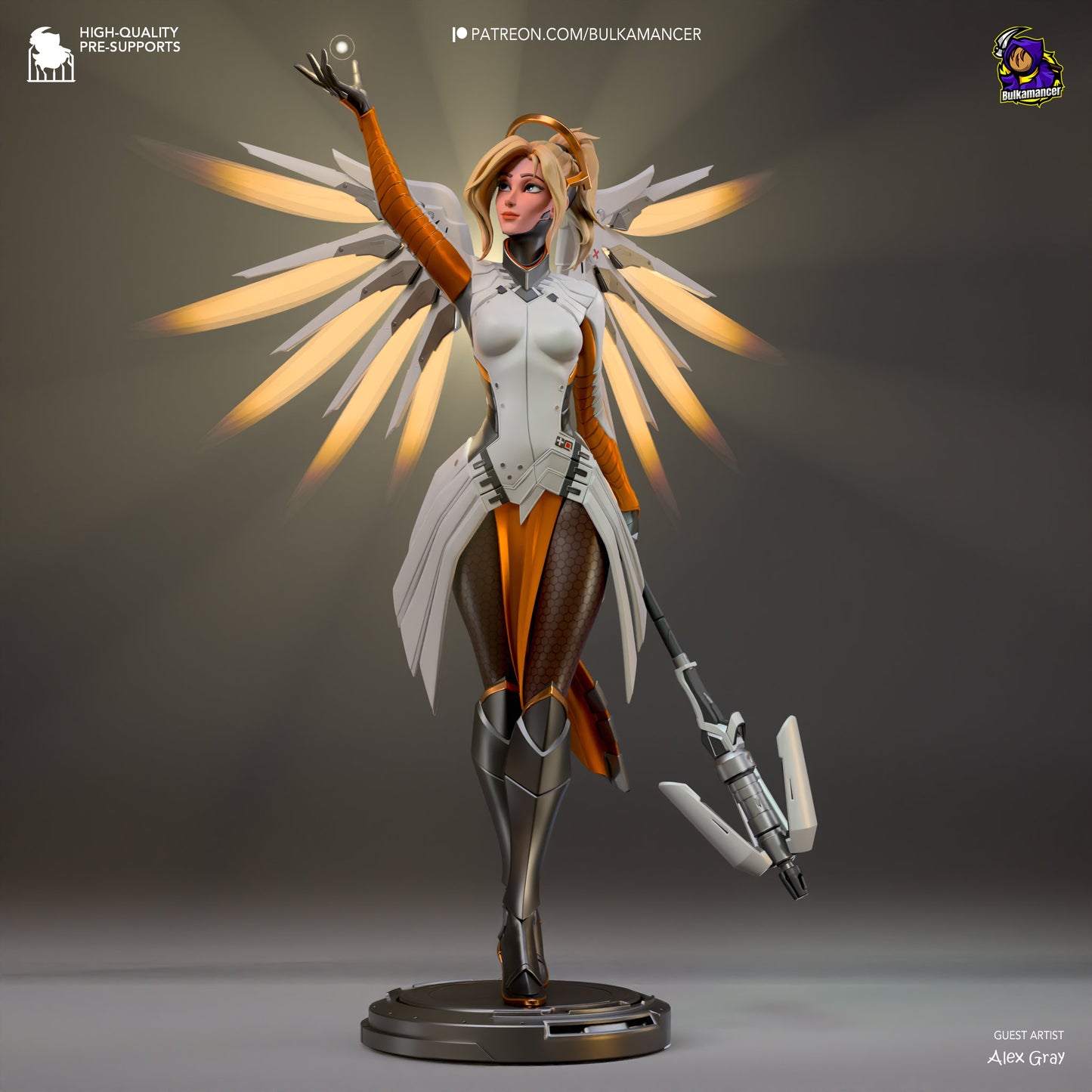 Overwatch Mercy Garage Kit | Fanmade Model by Bulkamancer| Angelic healer | 3D Printed