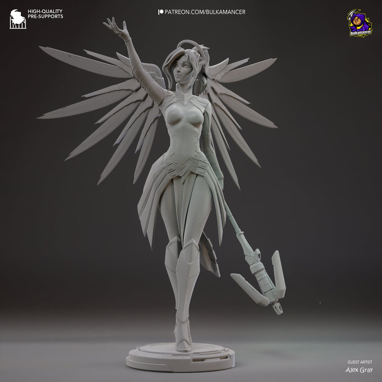 Overwatch Mercy Garage Kit | Fanmade Model by Bulkamancer| Angelic healer | 3D Printed