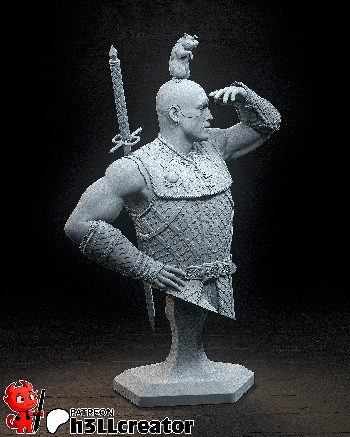 Baldur's Gate 3 Minsc and Boo Garage Kit | Fanmade Model by h3llCreator | The hamster is the real hero | 3D Printed