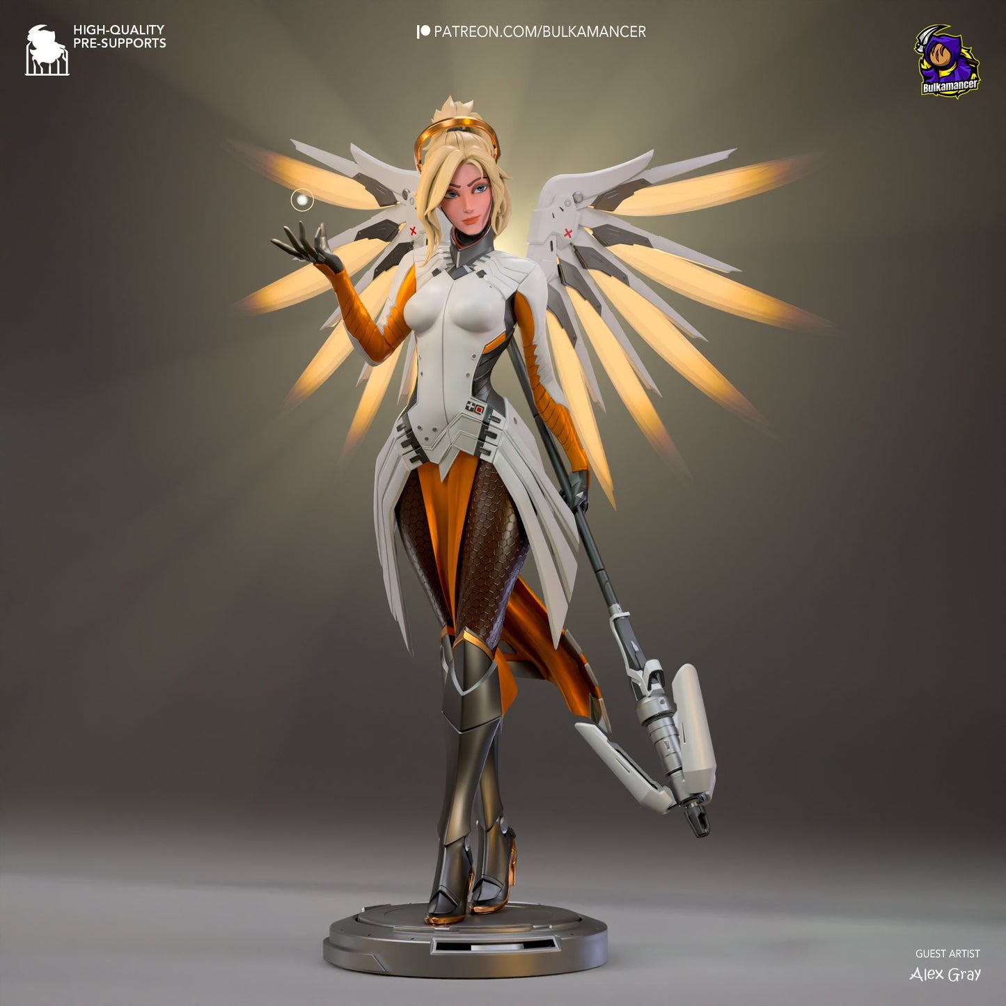 Overwatch Mercy Garage Kit | Fanmade Model by Bulkamancer| Angelic healer | 3D Printed