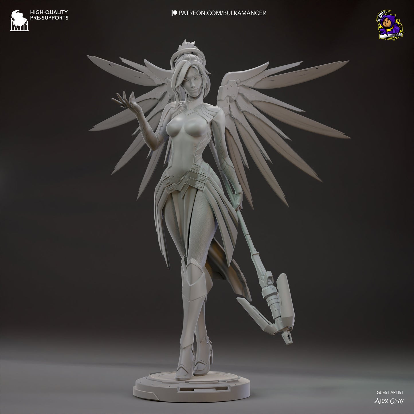 Overwatch Mercy Garage Kit | Fanmade Model by Bulkamancer| Angelic healer | 3D Printed