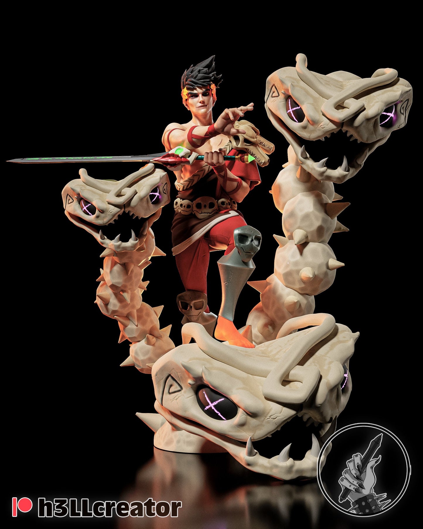 Hades Zagreus Garage Kit | Fanmade Model by h3llCreator & Bulkamancer | God of Blood | 3D Printed