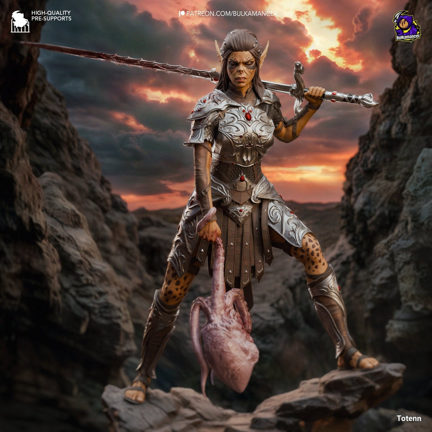 Baldur's Gate 3 Lae'zel Garage Kit | Fanmade Model by Bulkamancer/h3llCreator| Lae'zel of Crèche K'liir | 3D Printed
