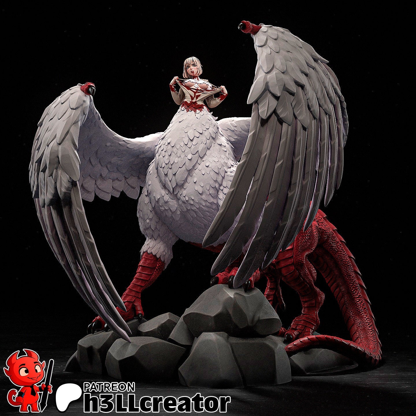 Delicious in Dungeon Falin Garage Kit | Fanmade Model by h3llCreator | Chicken Dragon | 3D Printed