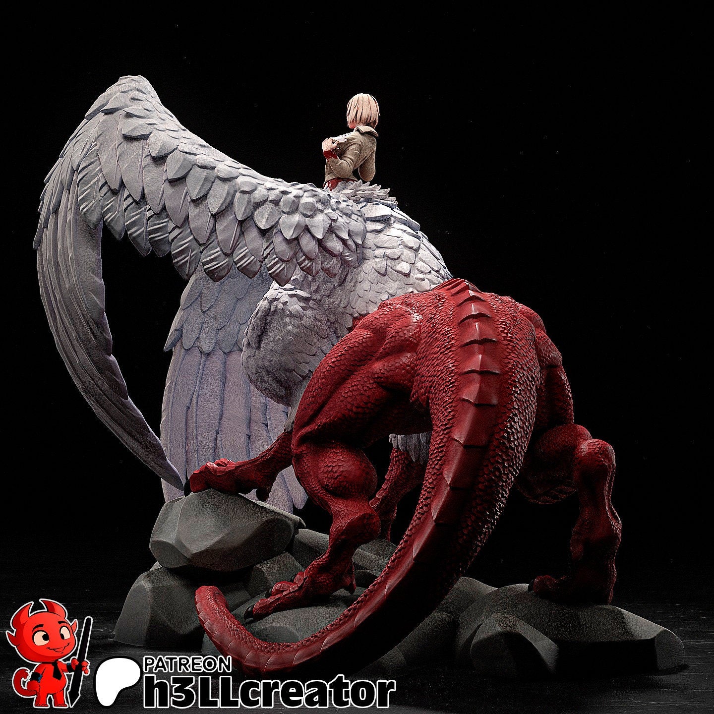 Delicious in Dungeon Falin Garage Kit | Fanmade Model by h3llCreator | Chicken Dragon | 3D Printed
