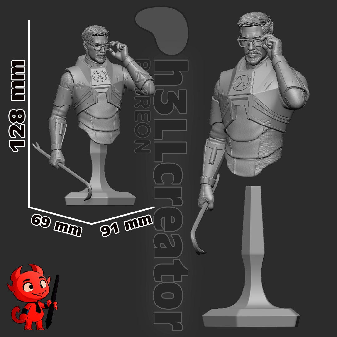 Half-Life Gordon Freeman Garage Kit | Fanmade Model by h3llCreator | The Silent Protagonist | 3D Printed