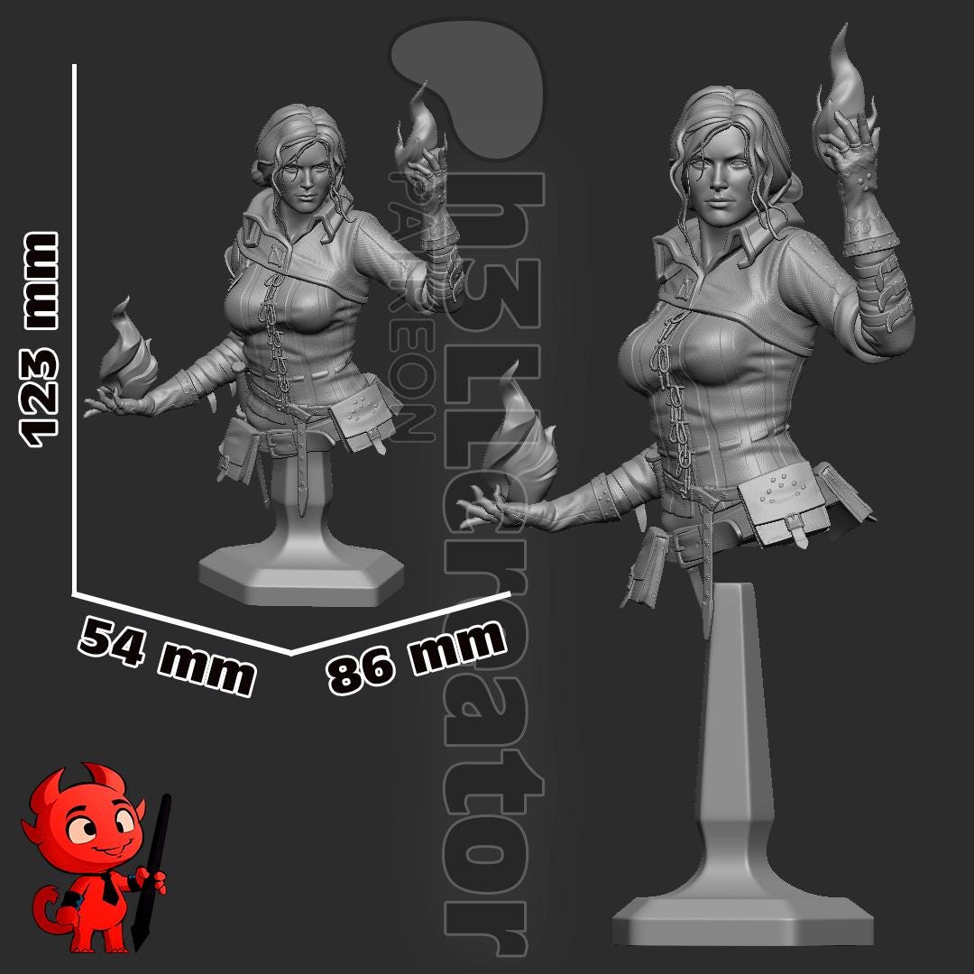 Witcher 2 Triss Garage Kit | Fanmade Model | The Red Sorceress | 3D Printed