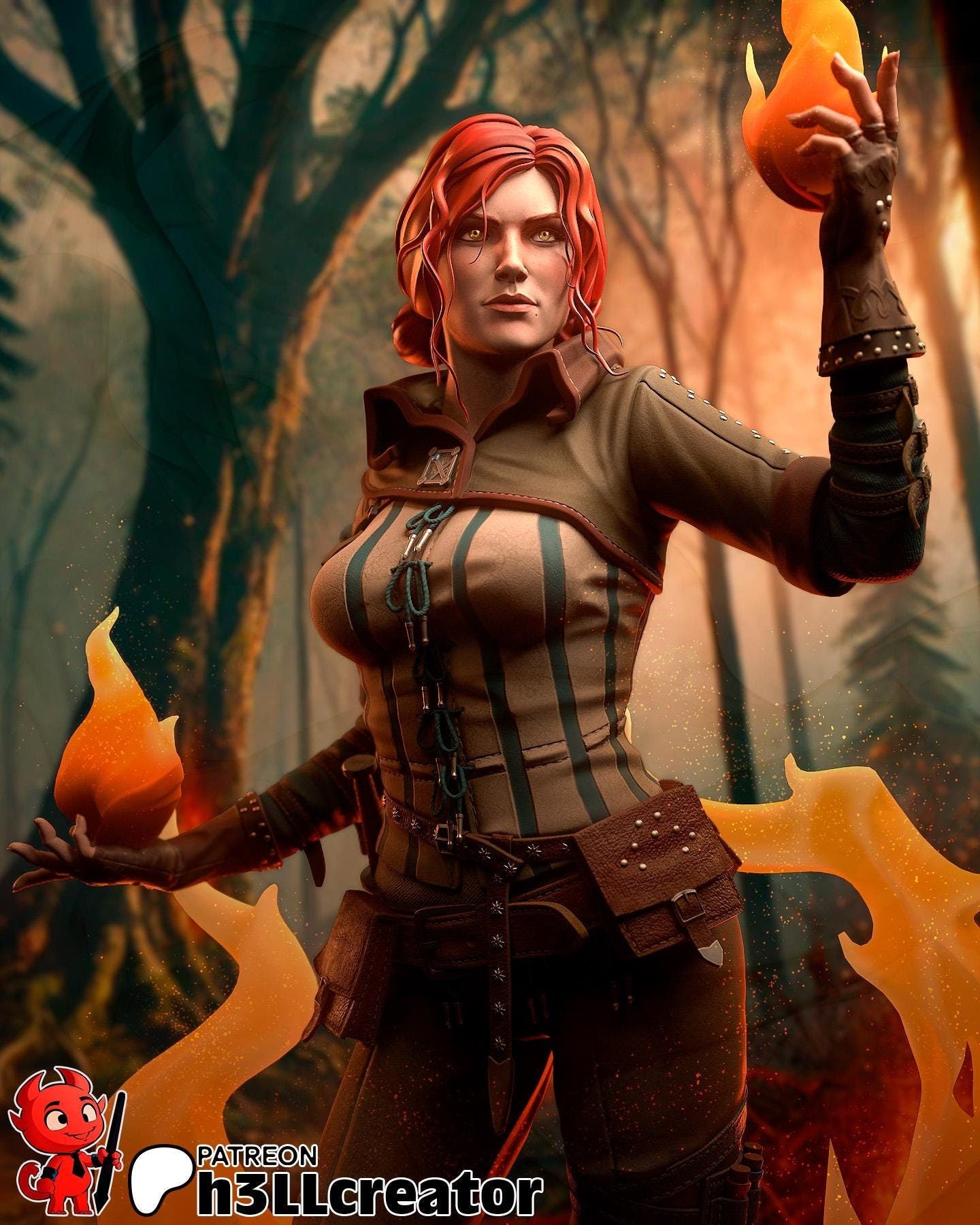 Witcher 2 Triss Garage Kit | Fanmade Model | The Red Sorceress | 3D Printed