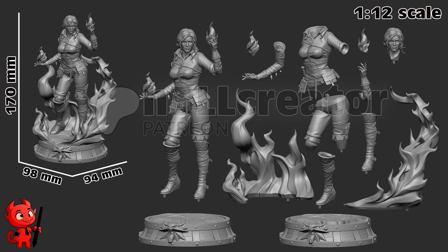Witcher 2 Triss Garage Kit | Fanmade Model | The Red Sorceress | 3D Printed