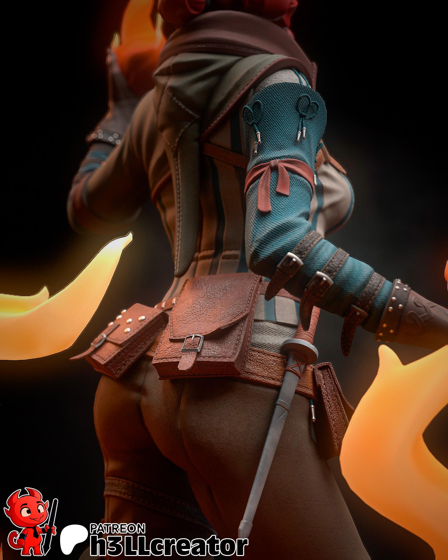 Witcher 2 Triss Garage Kit | Fanmade Model | The Red Sorceress | 3D Printed