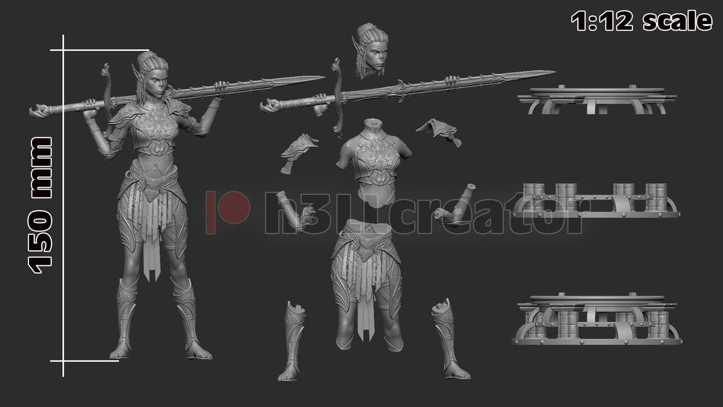 Baldur's Gate 3 Lae'zel Garage Kit | Fanmade Model by Bulkamancer/h3llCreator| Lae'zel of Crèche K'liir | 3D Printed