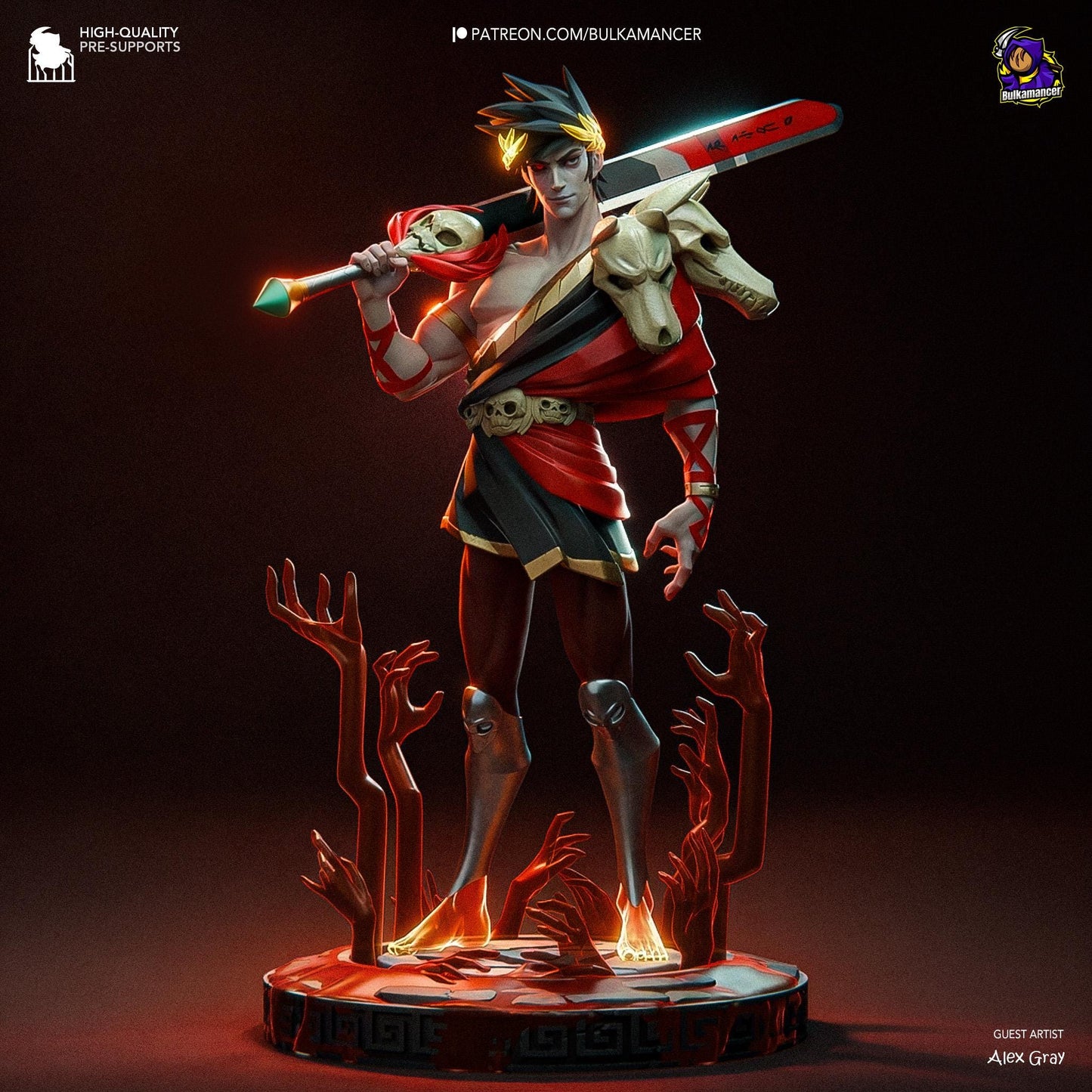 Hades Zagreus Garage Kit | Fanmade Model by h3llCreator & Bulkamancer | God of Blood | 3D Printed