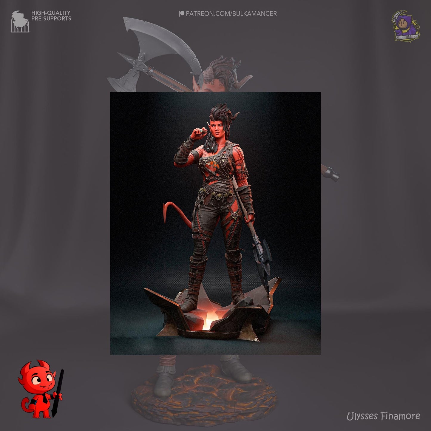 Baldurs Gate 3 Karlach Garage Kit | Fanmade Model by h3llCreator & Bulkamancer | Barbarian mommy | 3D Printed