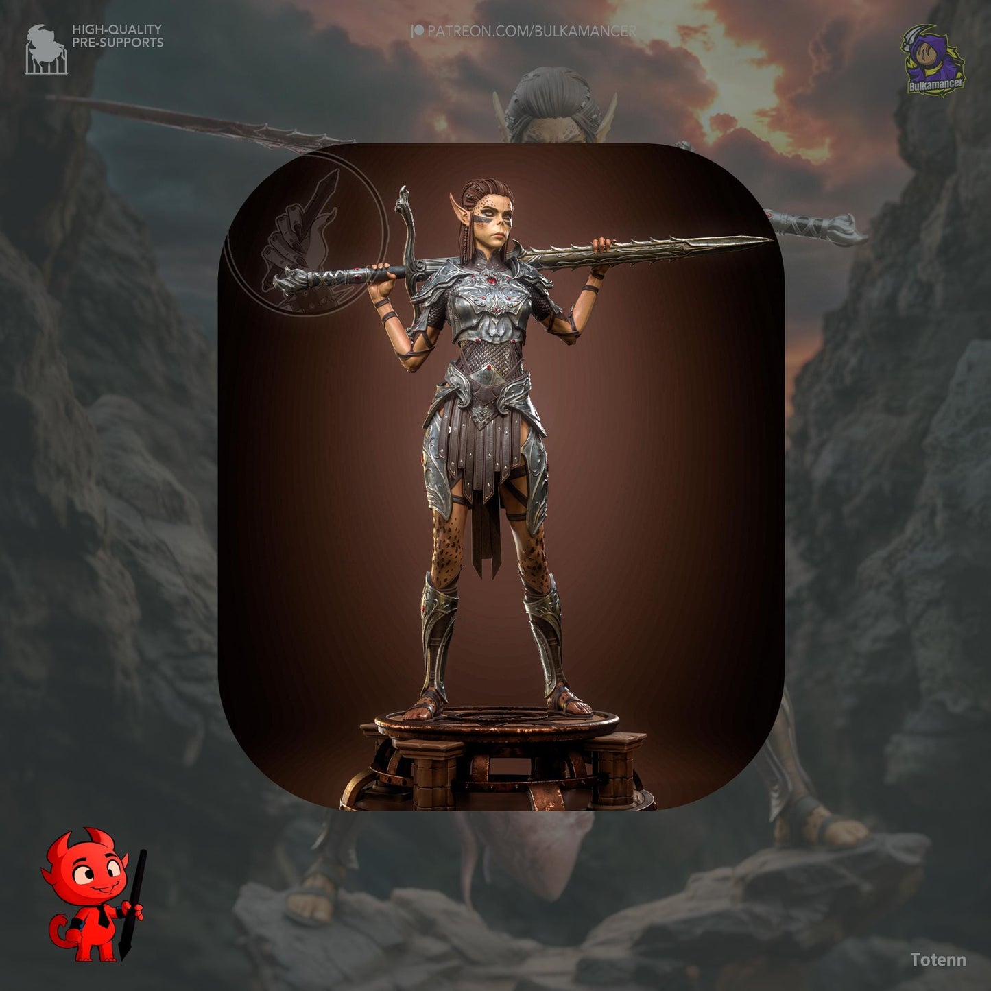 Baldur's Gate 3 Lae'zel Garage Kit | Fanmade Model by Bulkamancer/h3llCreator| Lae'zel of Crèche K'liir | 3D Printed