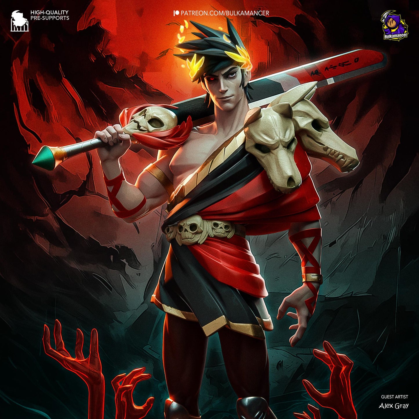 Hades Zagreus Garage Kit | Fanmade Model by h3llCreator & Bulkamancer | God of Blood | 3D Printed