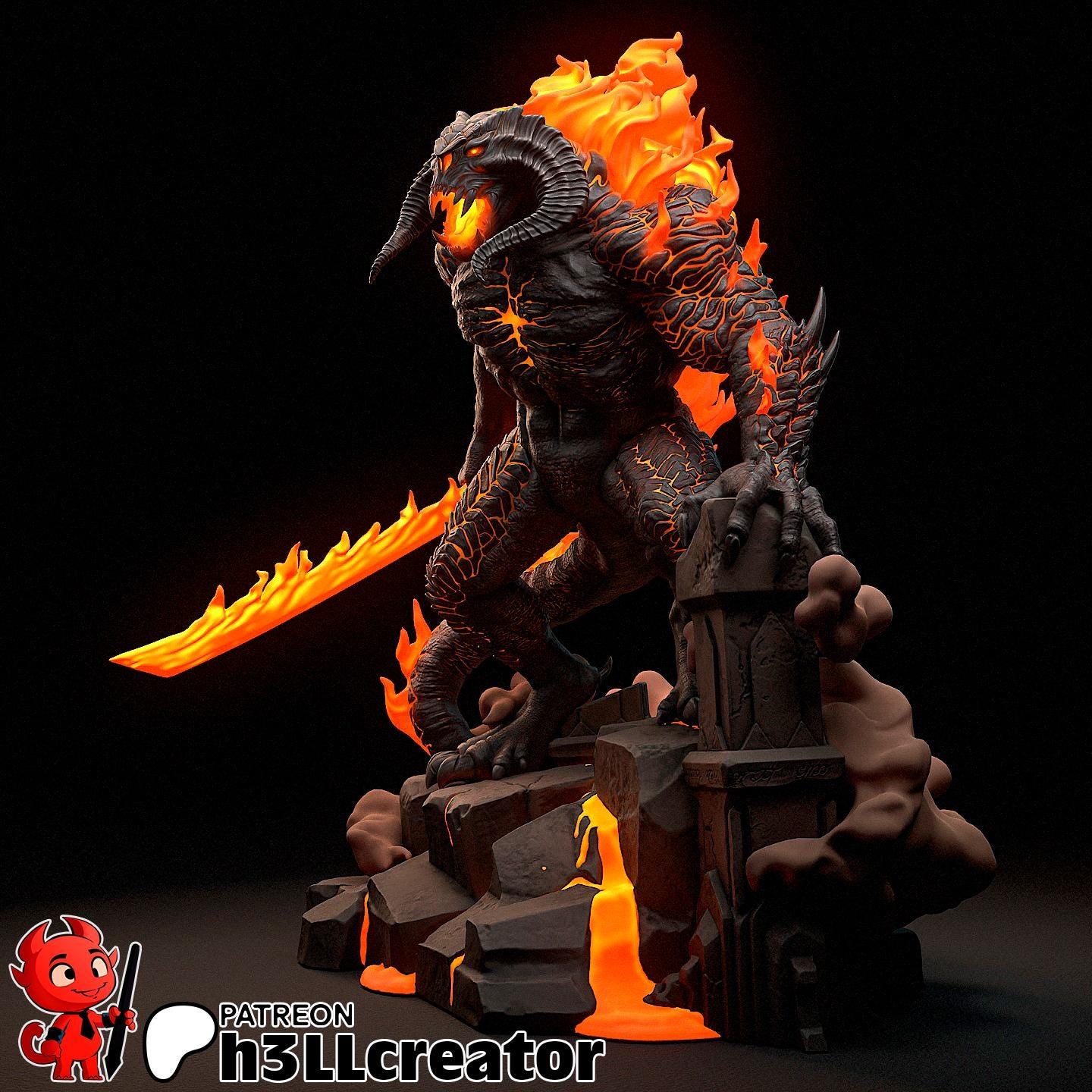 Balrog Garage Kit | Fanmade Model | Lord of the Rings | 3D Printed