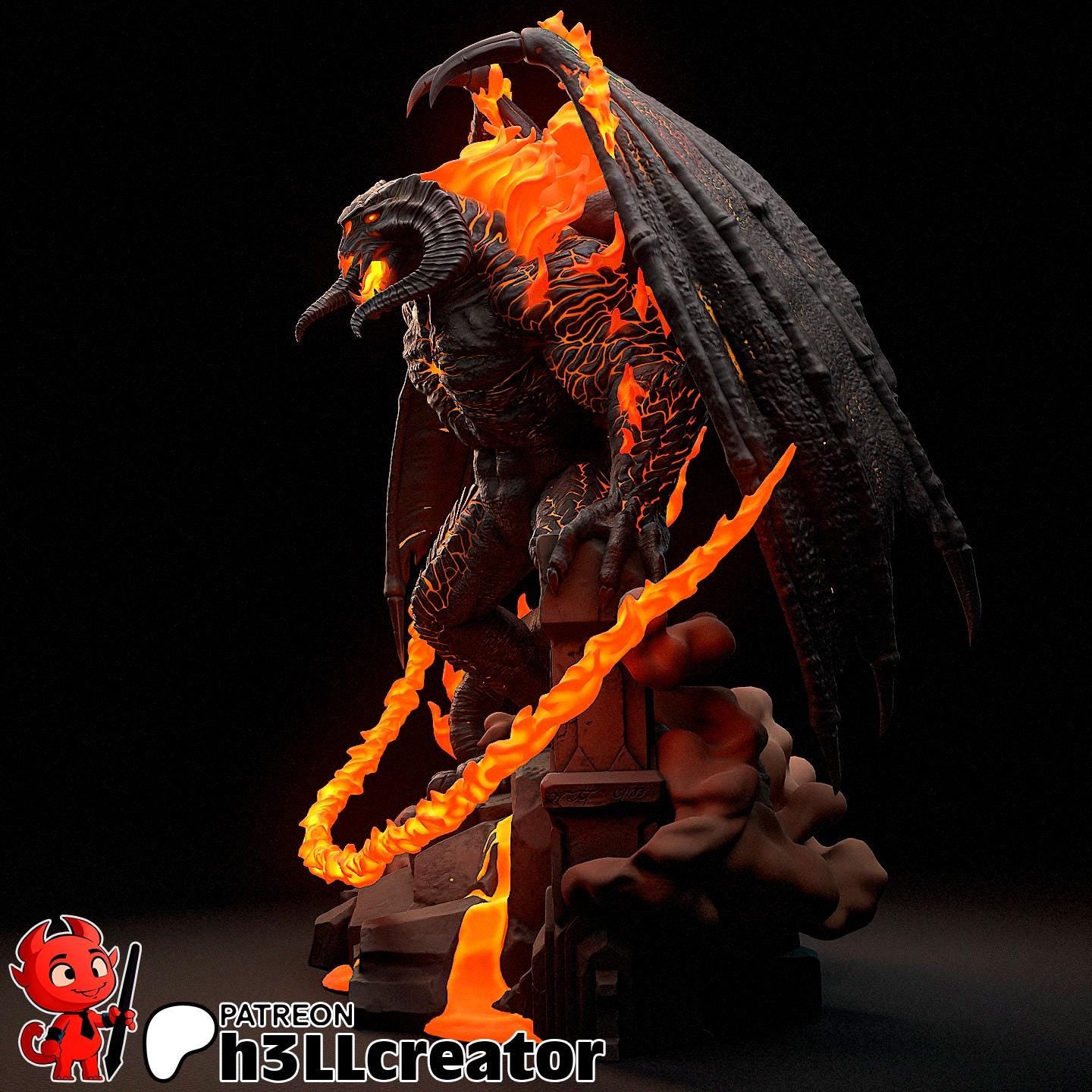 Balrog Garage Kit | Fanmade Model | Lord of the Rings | 3D Printed