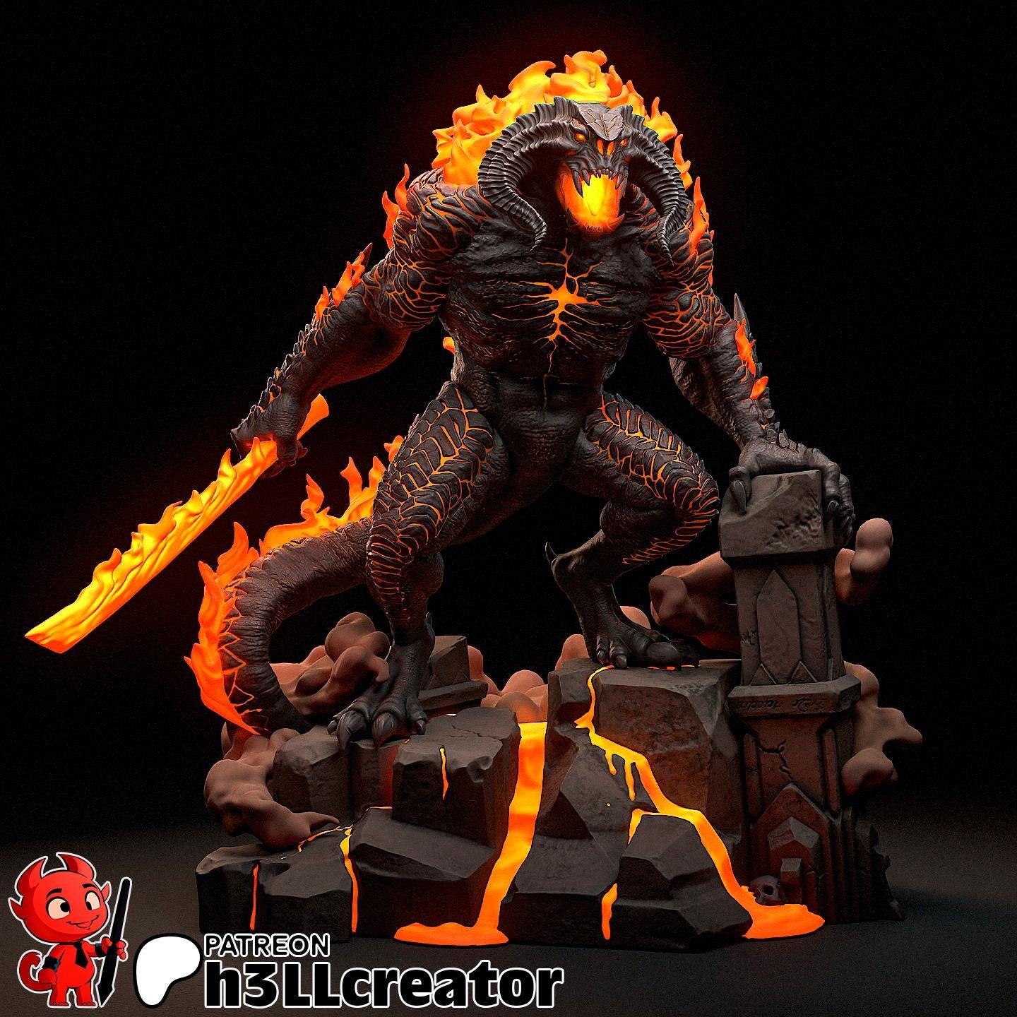 Balrog Garage Kit | Fanmade Model | Lord of the Rings | 3D Printed