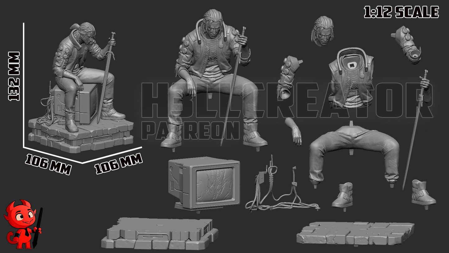 Silverronin Garage Kit | Fanmade Model by h3llCreator | Cyberpunk Geralt | 3D Printed