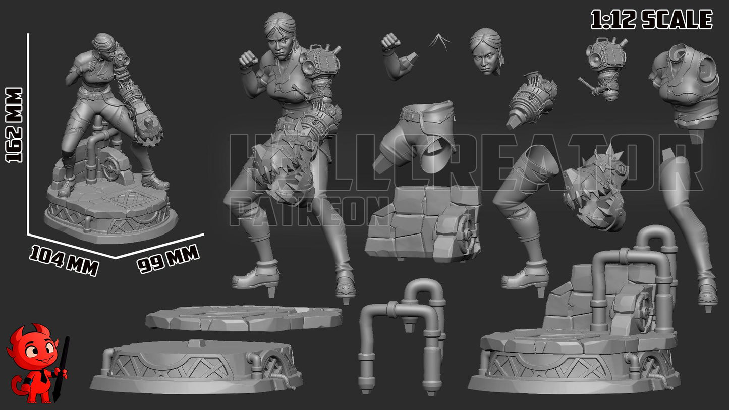 Sevika Garage Kit | Fanmade Model by h3llCreator | Defender of Zaun | 3D Printed