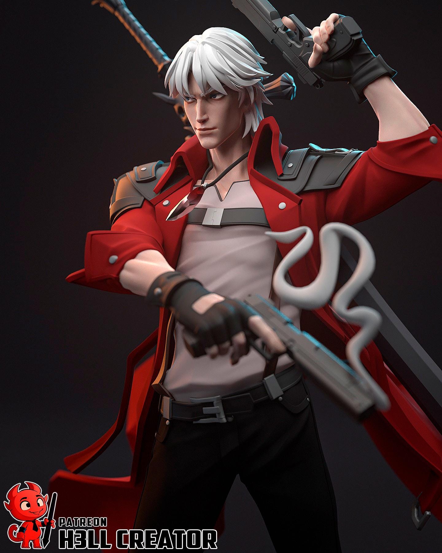 Dante Garage Kit | Fanmade Model by h3ll creator | Devil May Eat Pizza | 3D Printed
