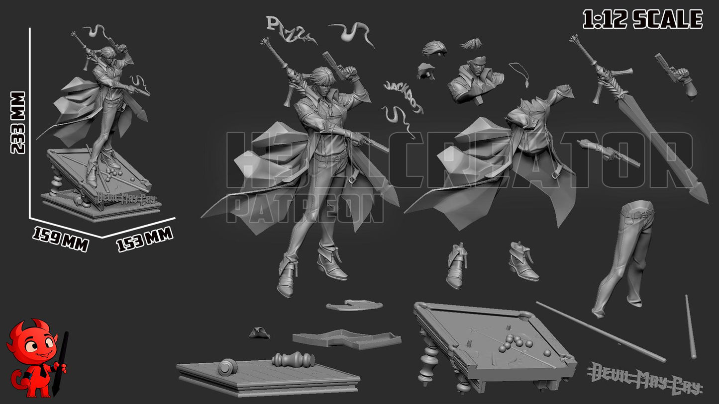 Dante Garage Kit | Fanmade Model by h3ll creator | Devil May Eat Pizza | 3D Printed