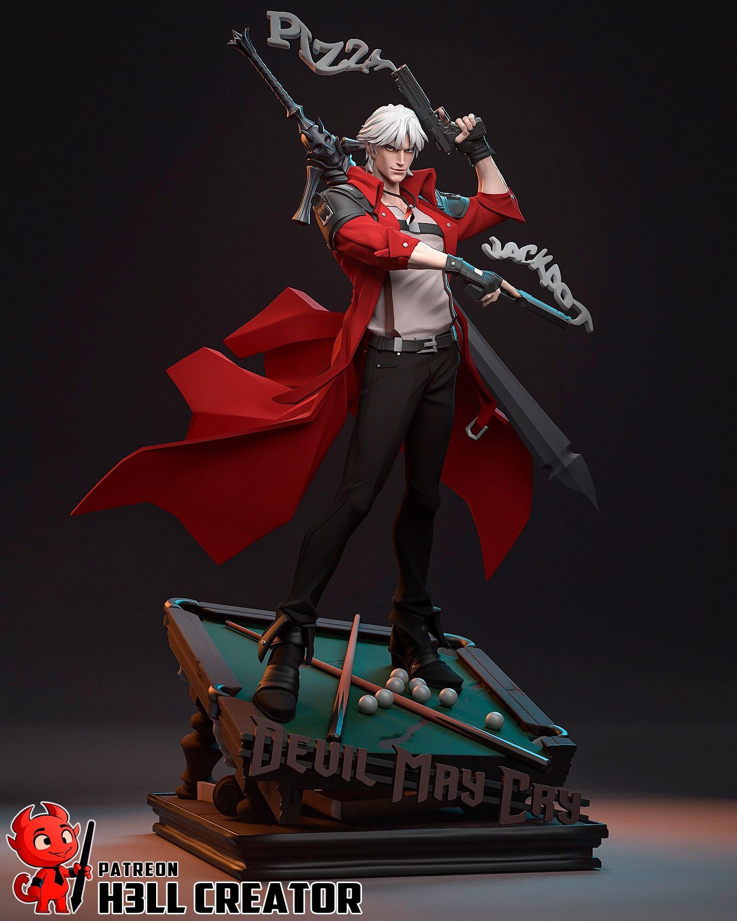 Dante Garage Kit | Fanmade Model by h3ll creator | Devil May Eat Pizza | 3D Printed