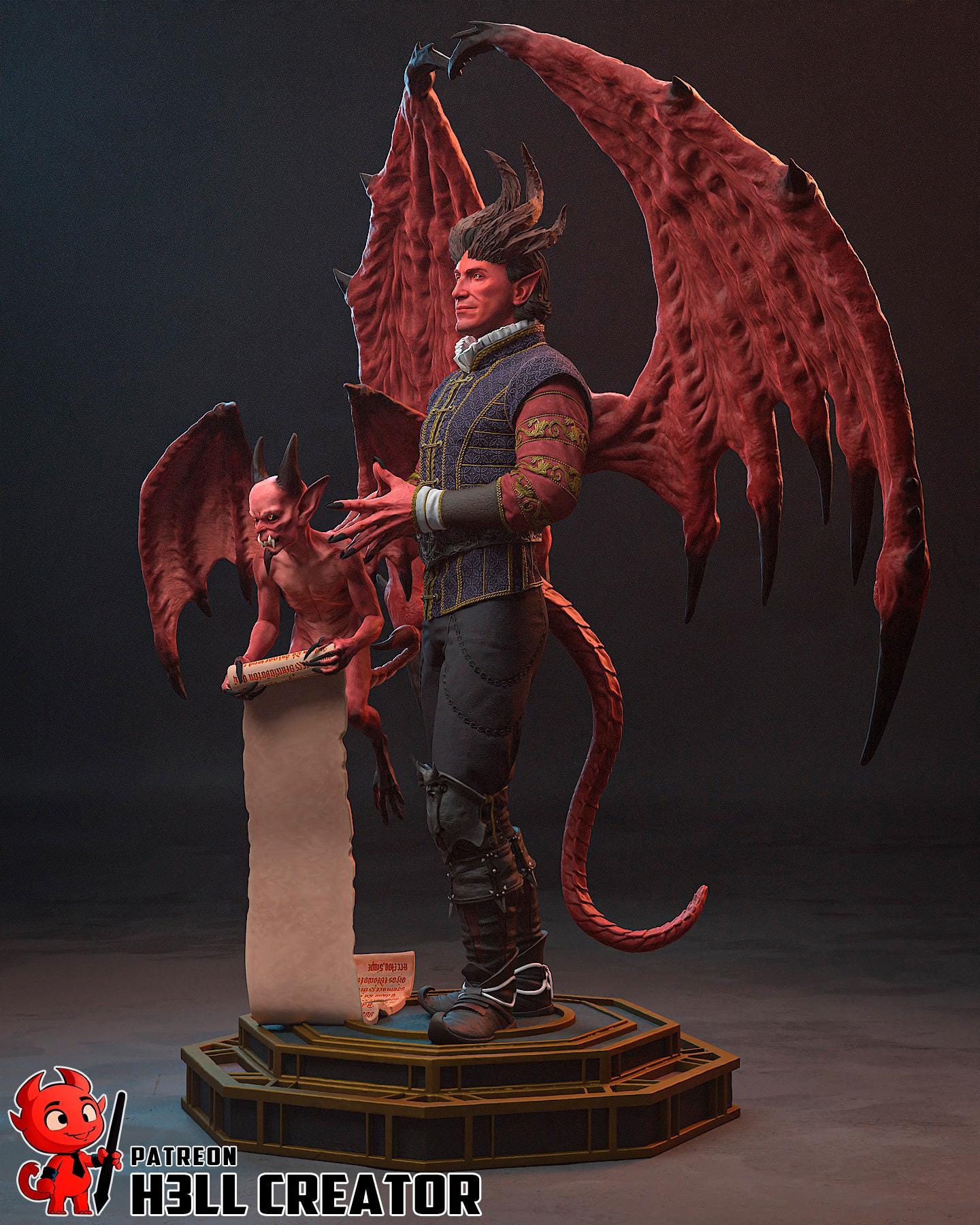 Baldur's Gate 3 Raphael Garage Kit | Fanmade Model by h3ll creator | The devil landlord | 3D Printed