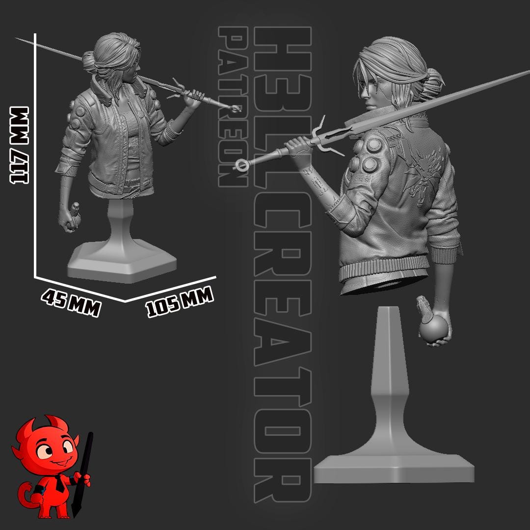 Neon Ciri Garage Kit | Fanmade Model by h3llCreator | Cyberpunk Ciri | 3D Printed