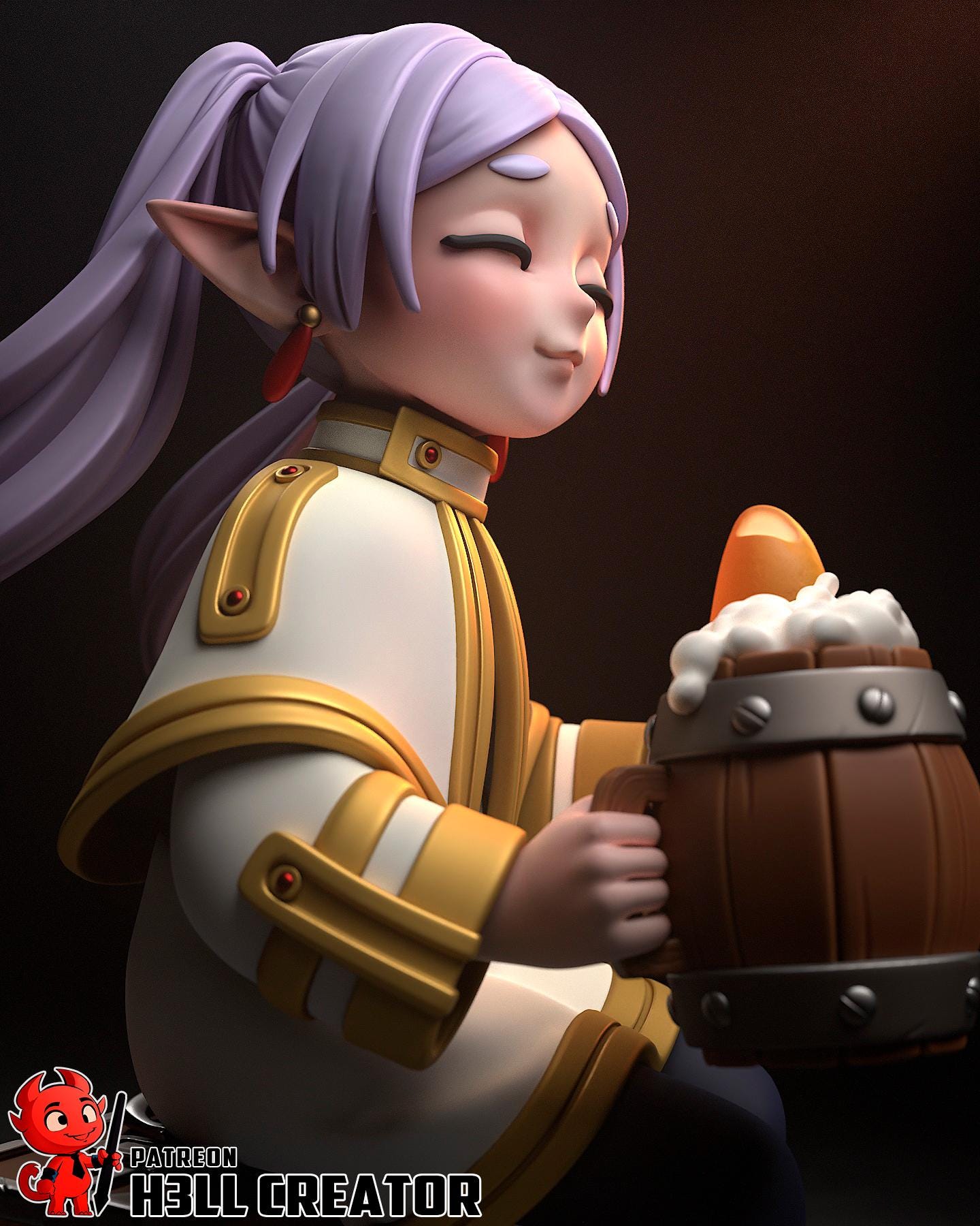 Chibi Elf Garage Kit | Fanmade Model by h3llCreator | Very old elf | 3D Printed